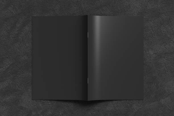 istock Brochure or booklet cover mock up. Brochure is open and upside down. 1196758423