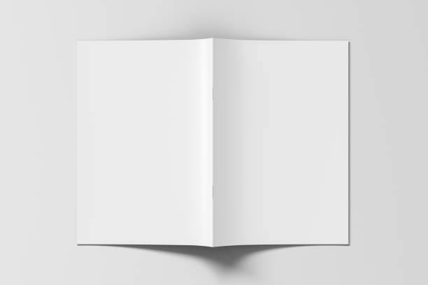 istock Brochure or booklet cover mock up. Brochure is open and upside down. 1196758465