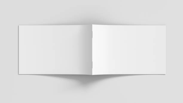 istock Horizontal brochure or booklet cover. Brochure is open and upside down. 1196758596
