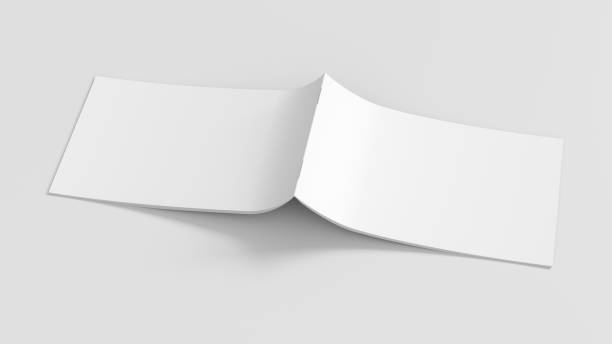 istock Horizontal brochure or booklet cover. Brochure is open and upside down. 1196758602