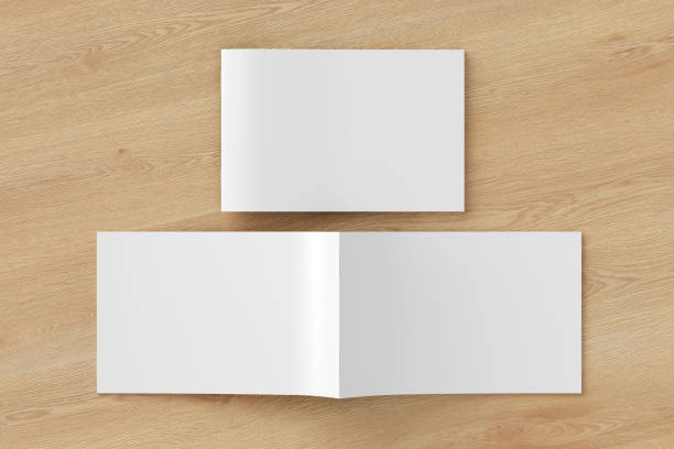 istock Horizontal brochure or booklet cover. Closed one brochure and upside down other. 1196758684