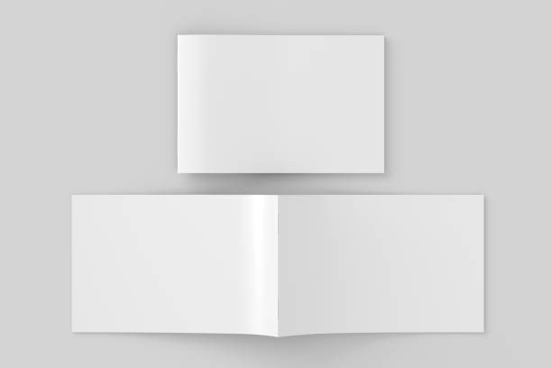 istock Horizontal brochure or booklet cover. Closed one brochure and upside down other. 1196758688