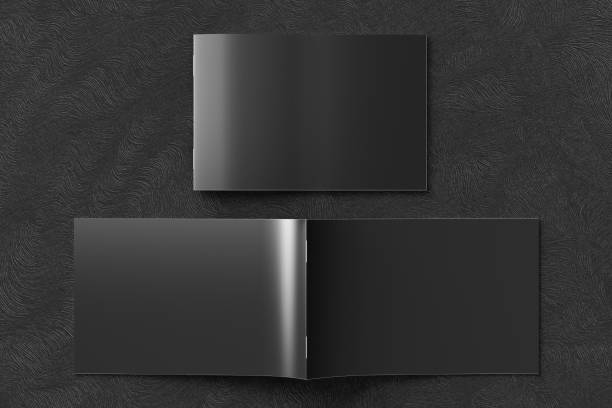 istock Horizontal brochure or booklet cover. Closed one brochure and upside down other. 1196758696