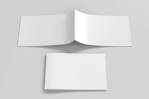 istock Horizontal brochure or booklet cover. Closed one brochure and upside down other. 1196758733