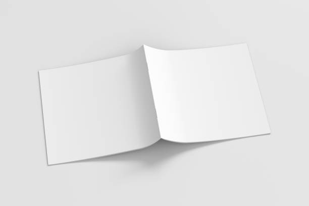 istock Square brochure or booklet cover. Brochure is open and upside down. 1196758759