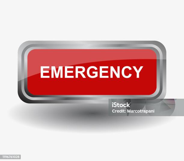 Emergency But Emergency Button Stock Illustration - Download Image Now - Circle ...