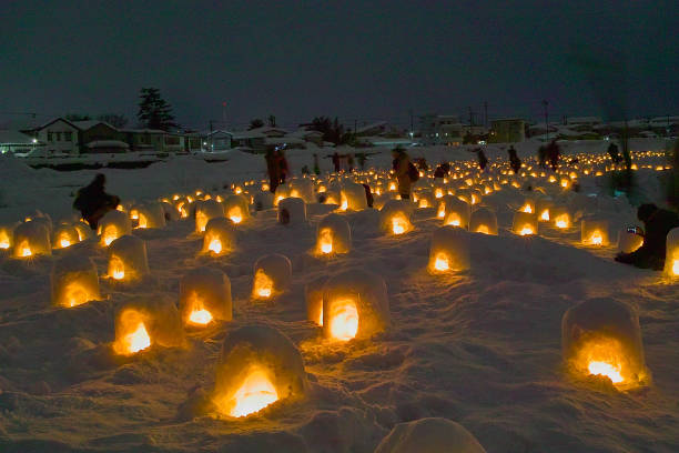 Winter festival with candles