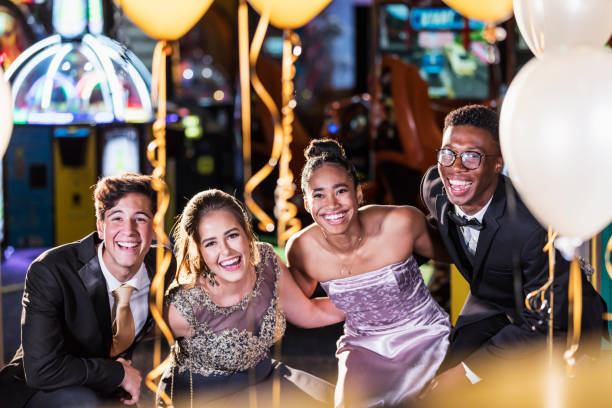 istock Teenagers having fun at prom 1196768112