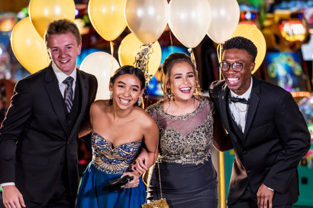 istock Teenagers having fun at prom 1196768114
