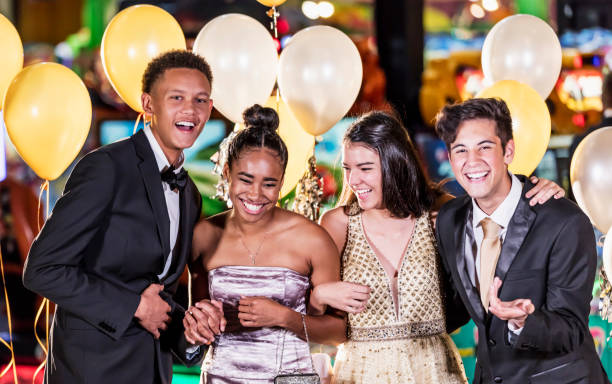 istock Teenagers having fun at prom 1196768146