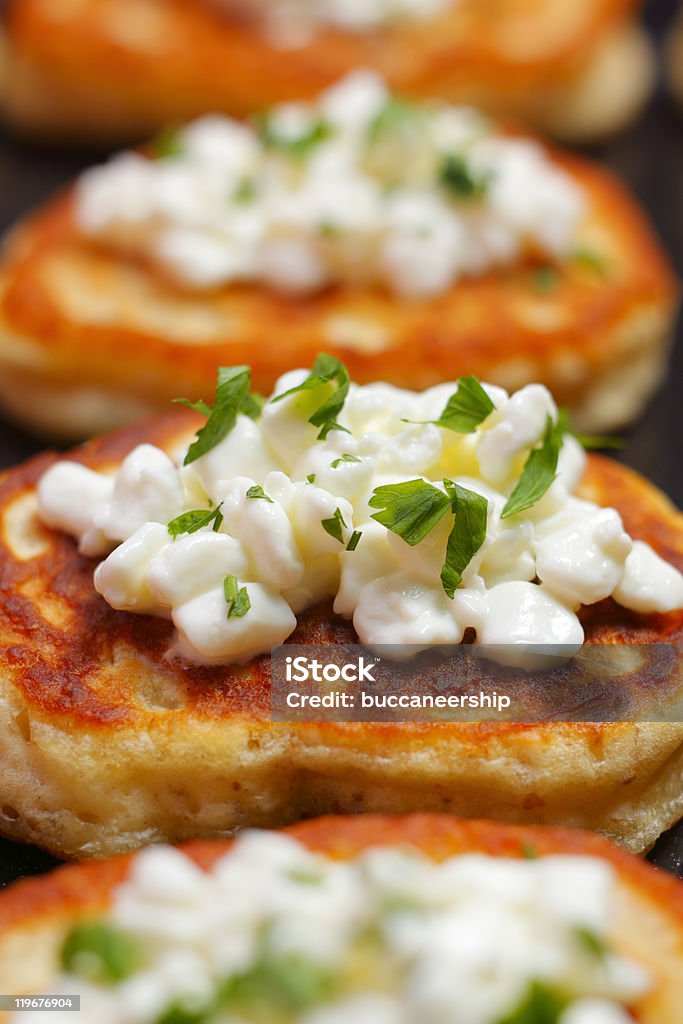 Blinis com Queijo cottage - Royalty-free Almoço Foto de stock