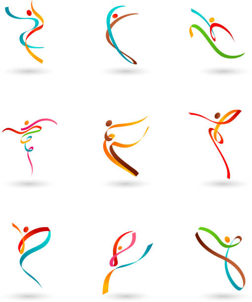 collection of dance icons set of dance and fitness icons and symbols contemporary dance stock illustrations