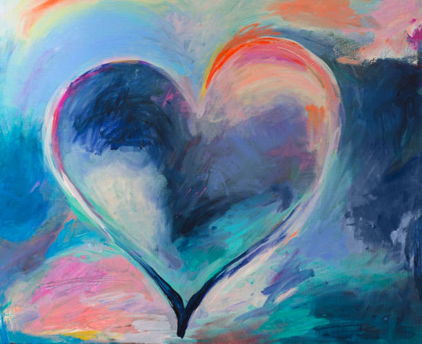 Colorful Heart with acrylic colors