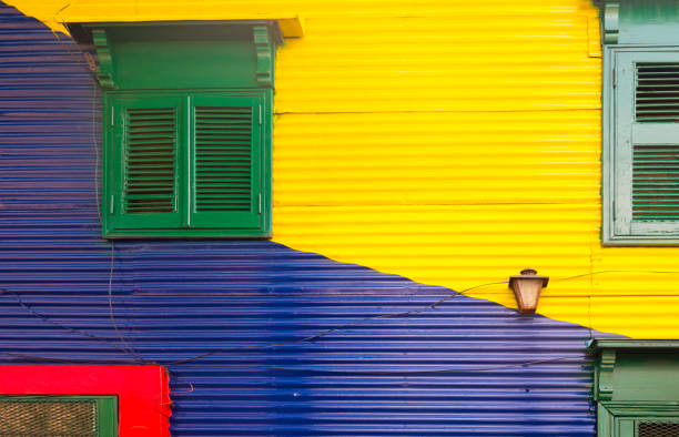 Colorful building exterior in La Boca, Caminito, Buenos Aires, Argentina