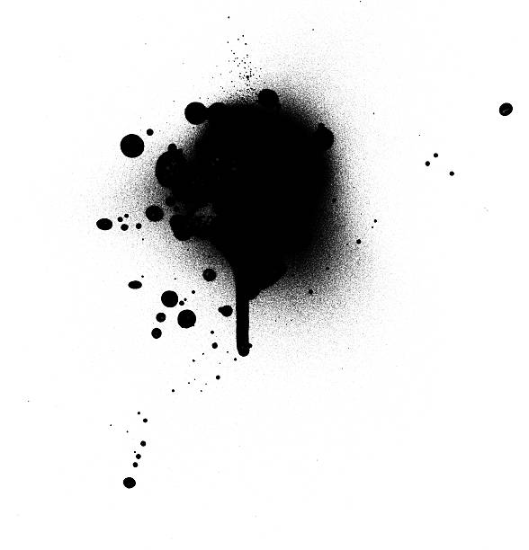 istock A spray paint blotch, with drip sweat of black paint 119677583