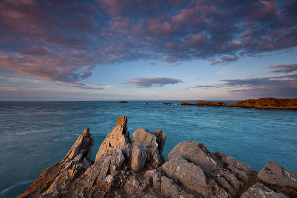 istock Late afternoon light over the coast of Brittany 119678013