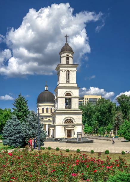 Cathedral of the Nativity in Chisinau, Moldova Chisinau, Moldova "u2013 06.28.2019. Cathedral of the Nativity in the Chisinau Cathedral Park, Moldova, on a sunny summer day chisinau photos stock pictures, royalty-free photos & images