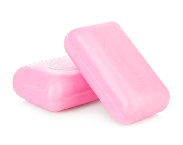 istock Pieces of pink soap isolated on a white background. 1196786721