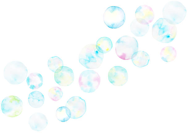 bańki mydlane tło malowane akwarelą - bubble wand stock illustrations