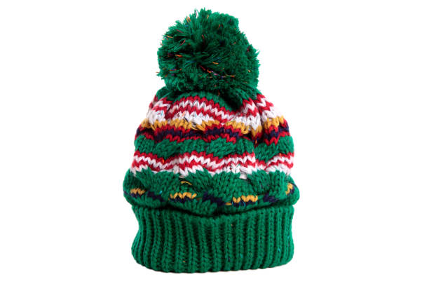 istock Green winter bobble ski hat 1196791531