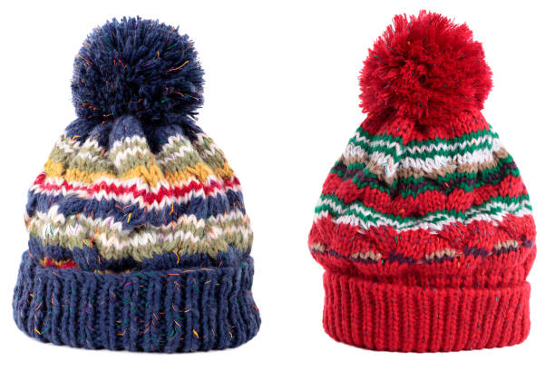 istock Blue red winter bobble ski hat 1196791859