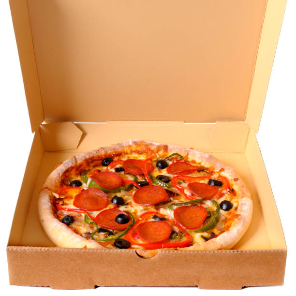 istock Freshly baked Pepperoni Pizza in a delivery box. 1196792286