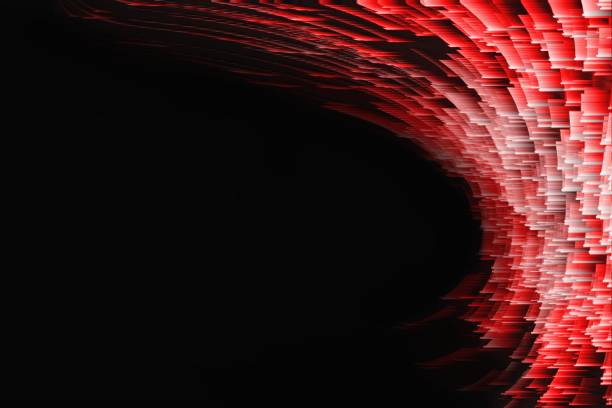 istock Abstract blurred red neon gradient light on the black background 1196792722