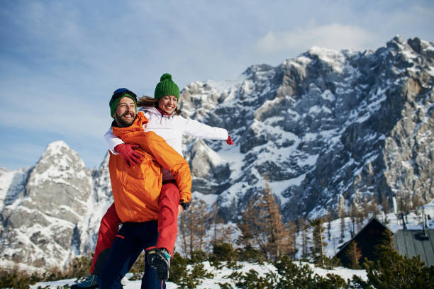 istock Young couple enjoying the mountains 1196806904