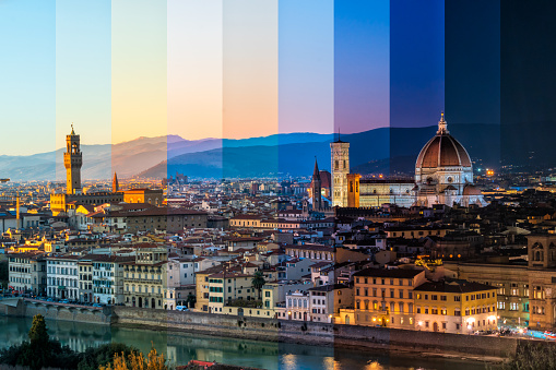 Florence Skyline Day to Night Transition