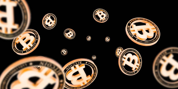 istock Bitcoin Cash. Gold Falling Cryptocurrency. Falling coins isolated on dark. Litecoin, Ethereum Cryptocurrency background 1196809656