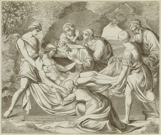 istock Funeral of Jesus, by Schadow (1788-1862), wood engraving, published 1877 119681245