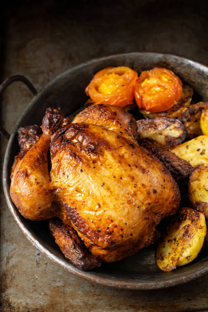 istock rustic golden roasted whole chicken 1196813252