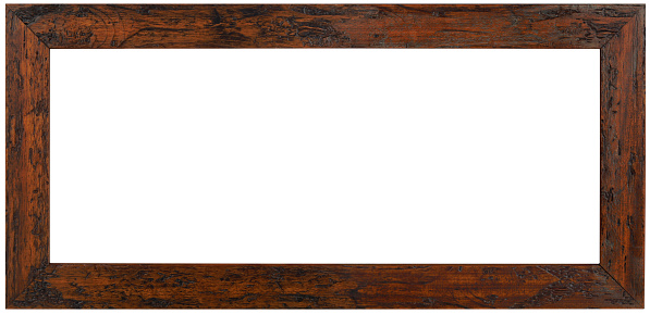 Panoramic Weathered Wooden Picture Frame Cutout