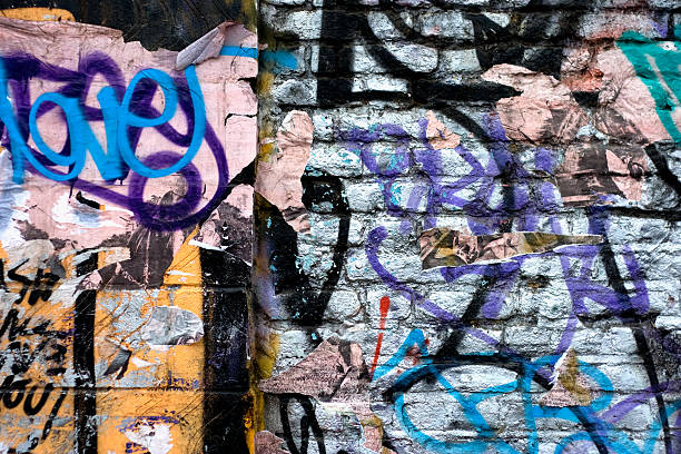 Grunge graffiti wall stock photo