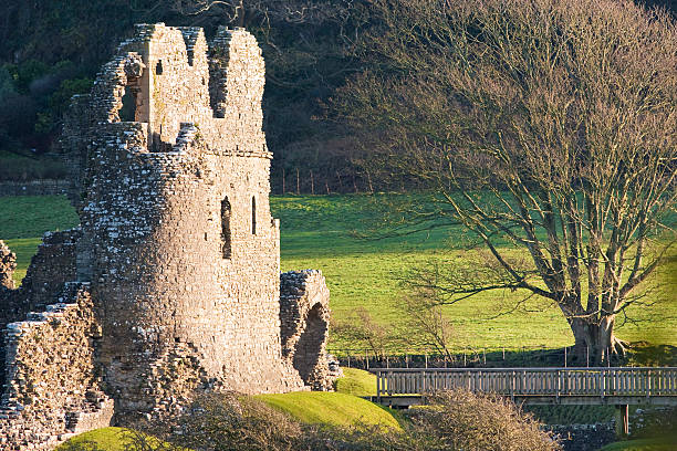 istock Old Castle Ruins with Bridge Lit at Sunset 119681607
