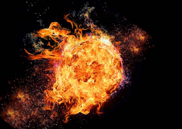 istock Abstract fireball floating in the dark 1196816258