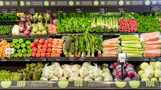 istock Organic produce in grocery store 1196818560