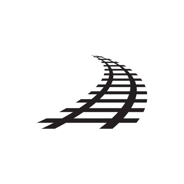illustrations, cliparts, dessins animés et icônes de illustration isolée de modèle de modèle d'icône de chemin de fer - railroad track railroad station platform transportation freight transportation