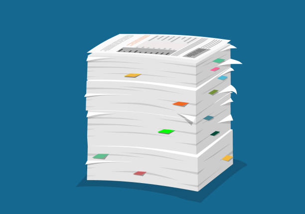 Paperwork illustration. Stack of paper illustration. Paperwork illustration. Stack of paper illustration. stack of papers stock illustrations