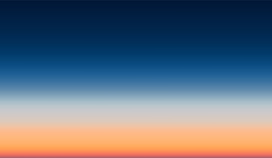 Abstract aerial panoramic view of sunrise gradient mesh over ocean. Nothing but sky and water. Beautiful serene scene. Vector illustration