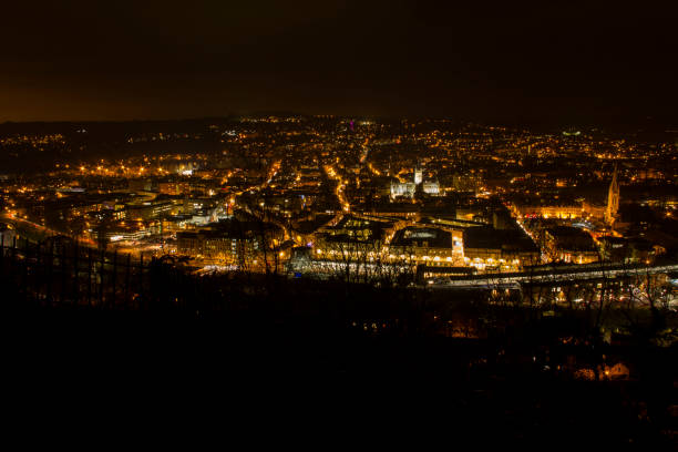 istock Aerial view of Bath at night time 1196826512