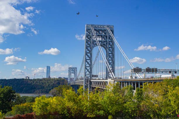 istock View from bike line below George Washington Bridge tower 1196826615