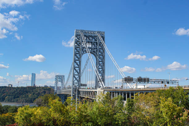 istock View from bike line below George Washington Bridge tower 1196826650