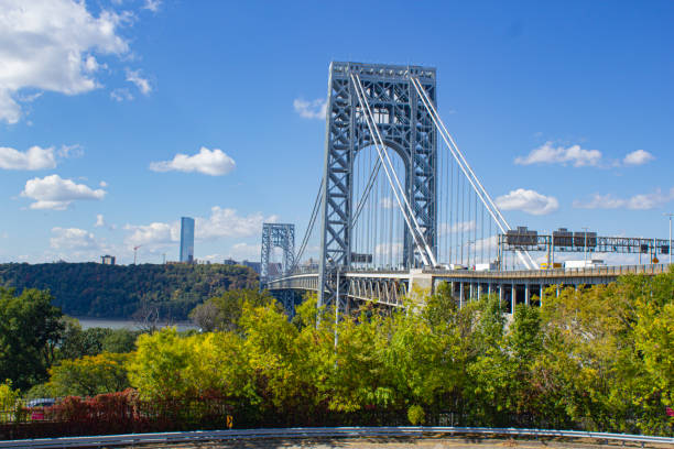 istock View from bike line below George Washington Bridge tower 1196827448