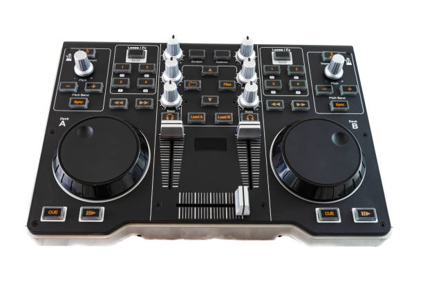 istock Portable DJ Control Mixer on white background. 1196829027