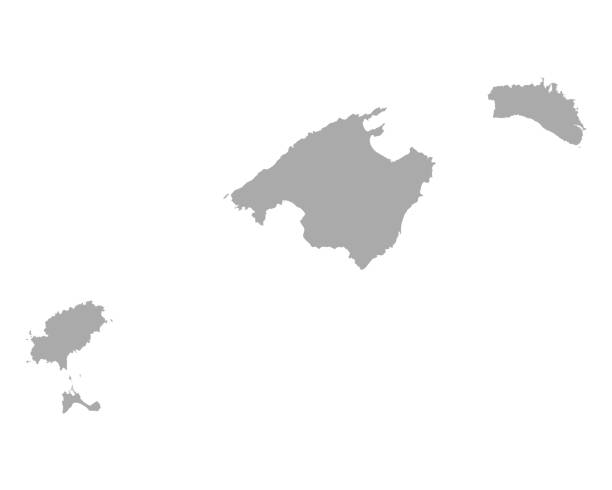 ilustraciones, imágenes clip art, dibujos animados e iconos de stock de mapa de las islas baleares - islas baleares