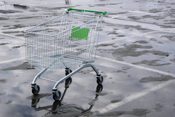 istock An empty supermarket trolley on wheels 1196837603