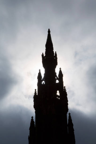 Sir Walter Scott Monument in Edinburgh - Silhouette