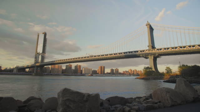 Wide Gimbal shot of the Manhattan Bridge