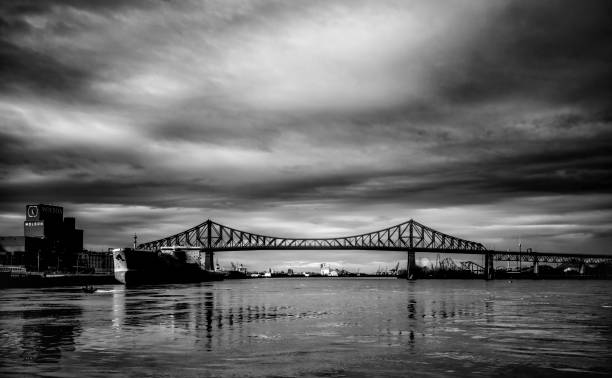 Looking up the St. Lawrence River in the Old Port of Montreal, Canada